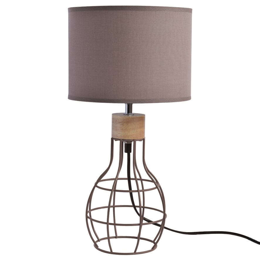 Lampe Vasco Taupe Ø22cm h.37cm - SEYNAVE