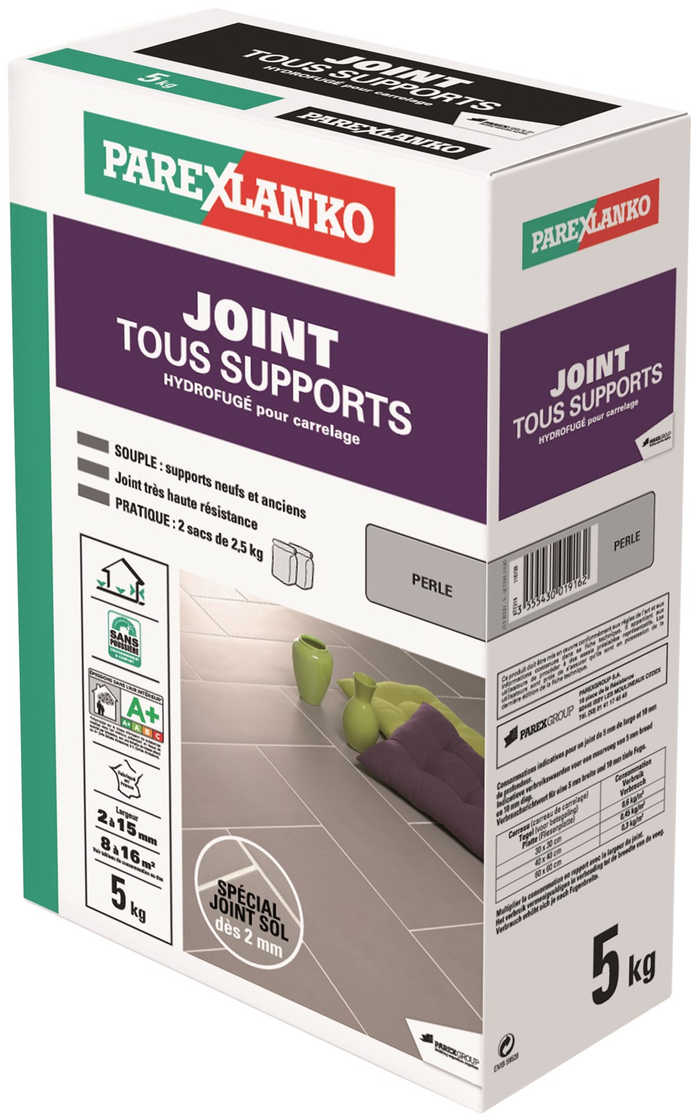 Joint de carrelage tous supports perle 5 kg - PAREXLANKO