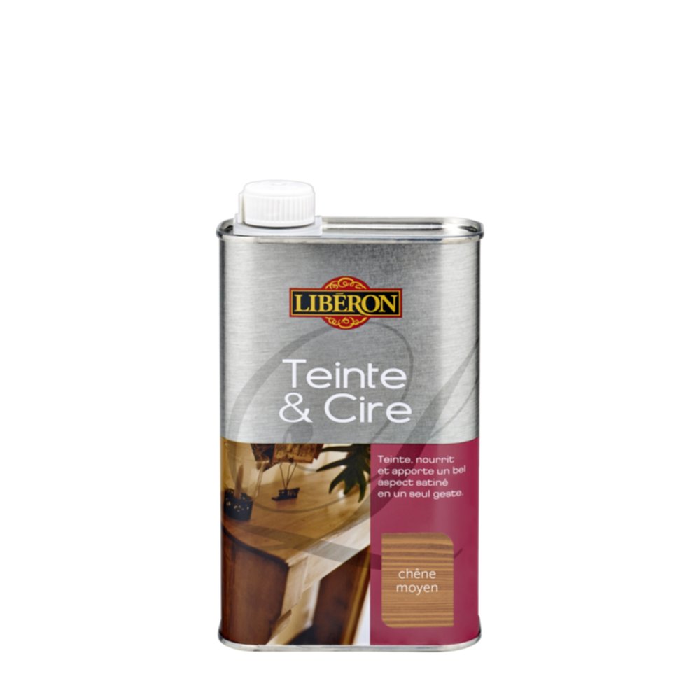 Teinte et cire satin 0.5L - Chêne moyen -  LIBERON