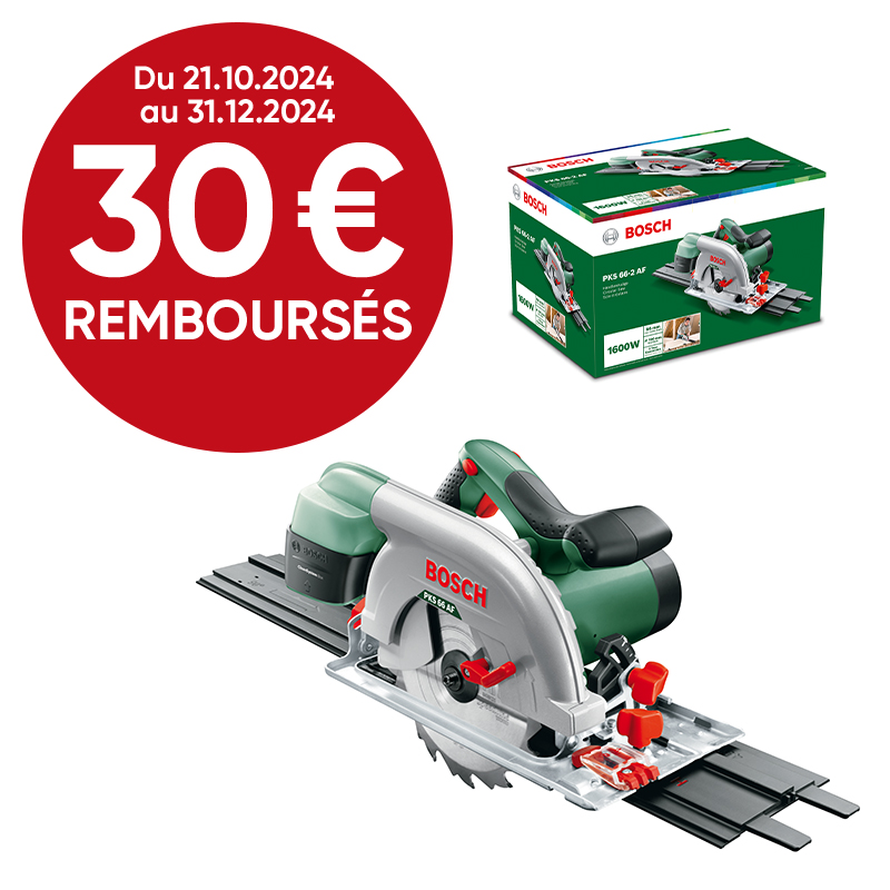 Scie circulaire PKS 66-2AF + 1 rail de guidage 1600W - BOSCH