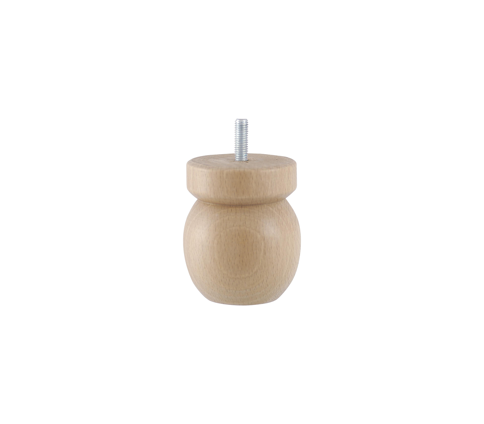 Pied de lit boule collerette verni naturel H.80 Ø68 mm - EVOLUDIS