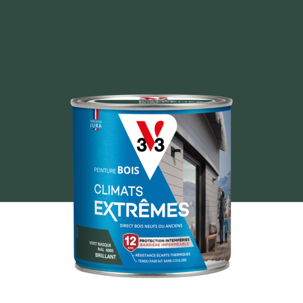 Peinture Bois Climats Extrêmes Brillant Vert Basque 0,5 L