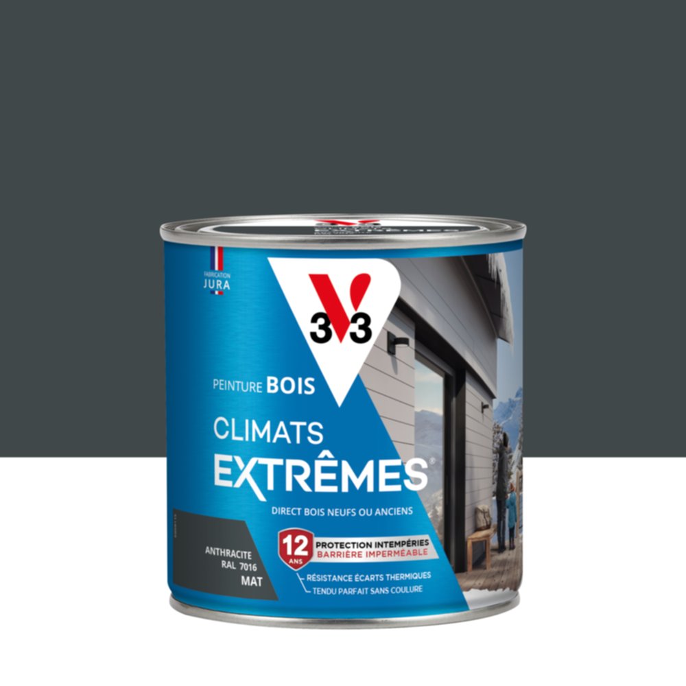 Peinture Bois Climats Extrêmes Mat Anthracite 0,5 L