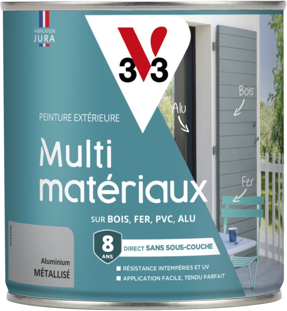 Peinture multisupport Direct Protect 0.5L Aluminium Métallisé - V33
