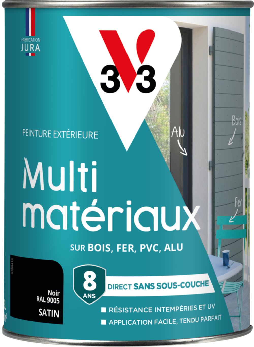 peinture multisupport direct protect satin 1.5 l noir  - V33