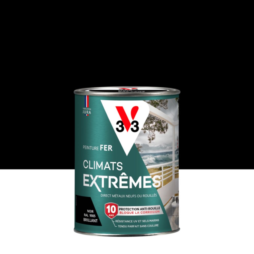 Peinture Fer Climats Extrêmes Brillant Noir 0,25 L - V33