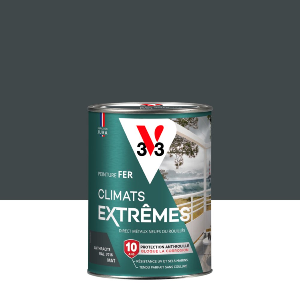 Peinture Fer Climats Extrêmes Mat Anthracite 0,25 L - V33