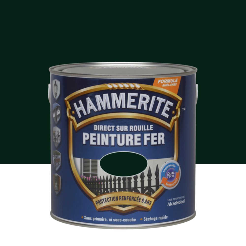 Peinture Métal Direct Sur Rouille Vert Forêt Brillant Laqué 2,5L - HAMMERITE