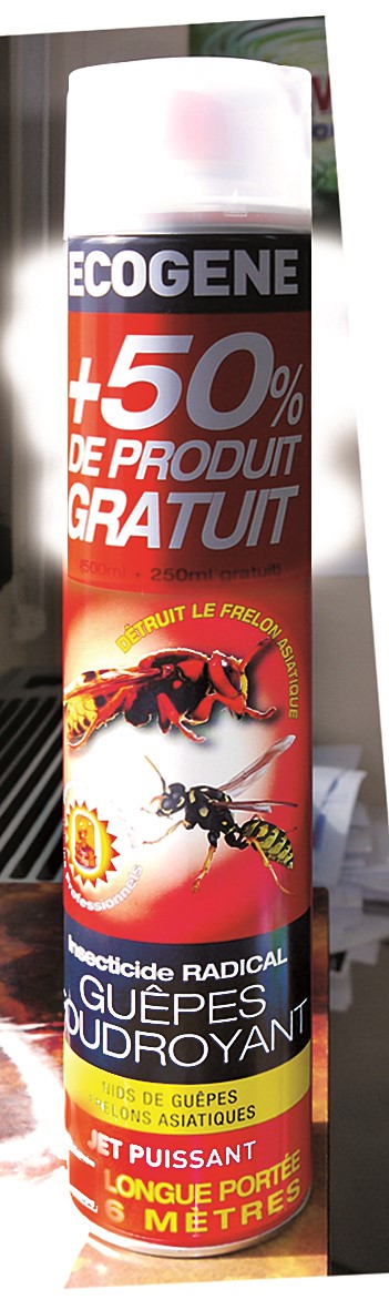 insecticide guêpes, frelons, longue portée 500 ml + 50% gratuit