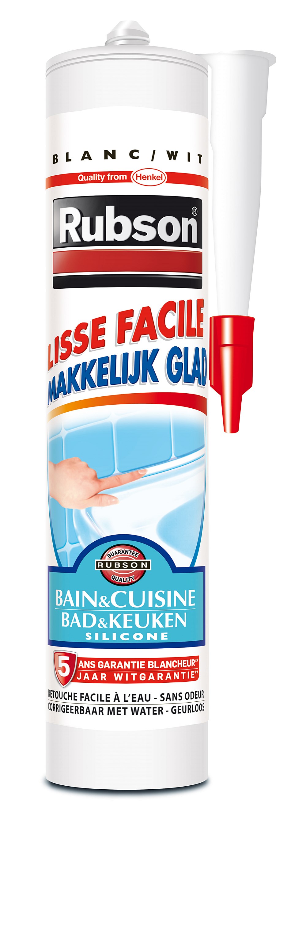 Mastic Blanc Lisse Facile Bain&Cuisine 280ml - RUBSON