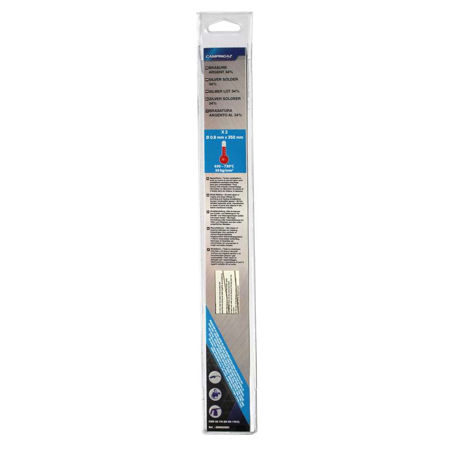 2 baguettes pour Brasure Cu/Ph Ag 34% Ø0,8mm 25cm