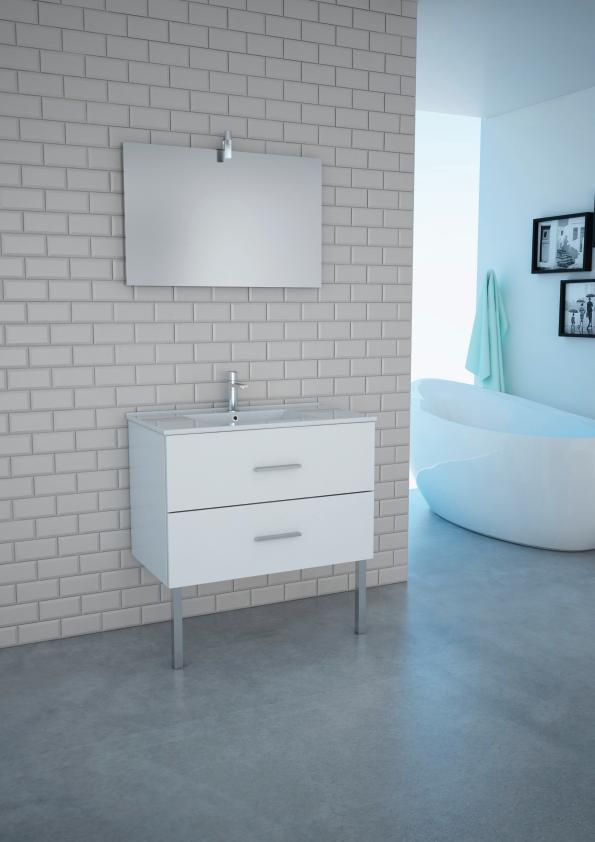 Meuble salle de bain Nisa 80cm blanc