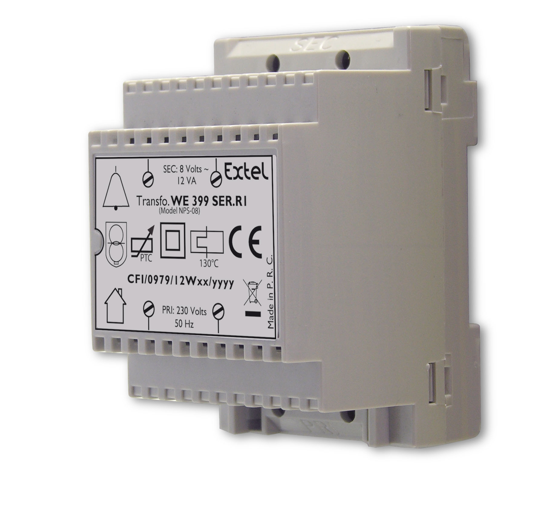 Transformateur modulaire de sonnerie 230V~/8V 1A- EXTEL