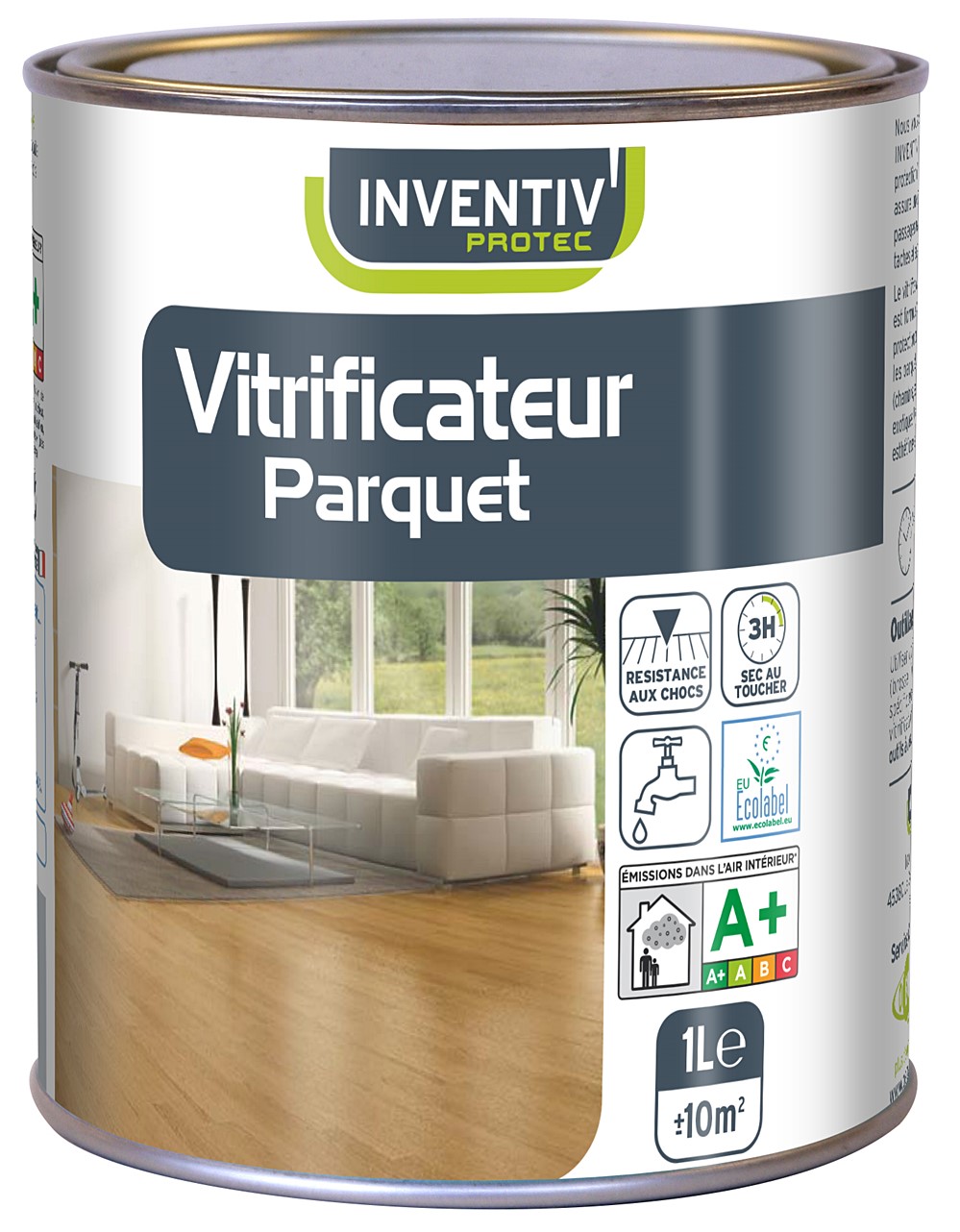 Vitrificateur parquet 1L chêne moyen cire - INVENTIV