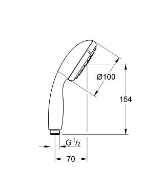 GROHE Douchette a main 1 jet Vitalio Go 100 26195000