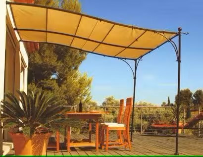 Structure de Pergola adossée Luberon aluminium 3x3m - COULEURS DU MONDE