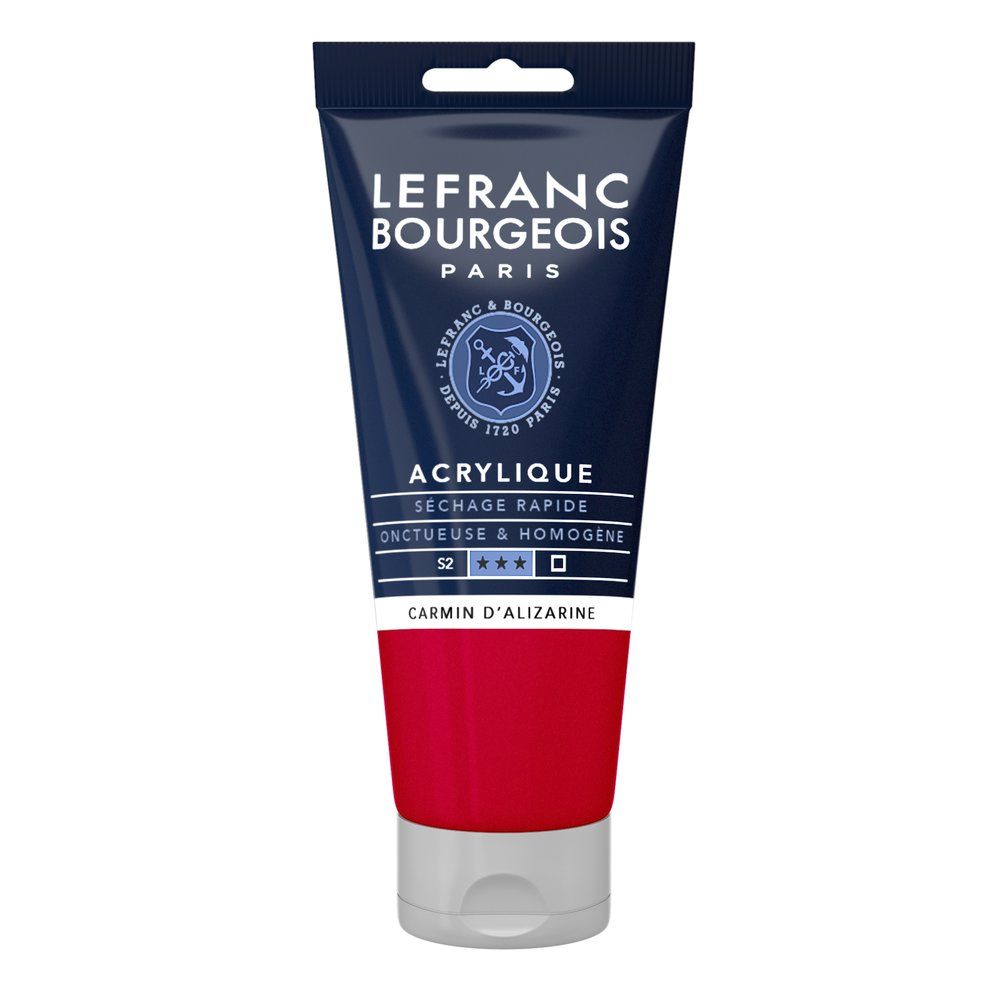 Acrylique Fine Carmin d'alizarine 80 ml - LEFRANC BOURGEOIS