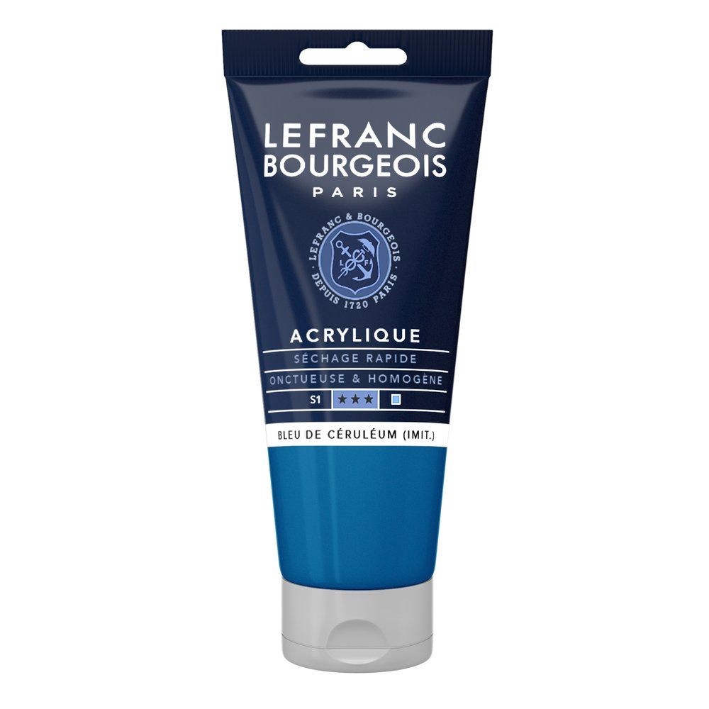 Acrylique Fine Bleu de Céruléum imitation 80 ml - LEFRANC BOURGEOIS