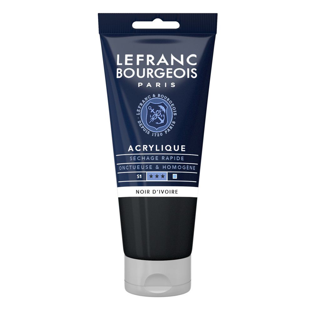 Acrylique Fine Noir d'Ivoire 80 ml - LEFRANC BOURGEOIS