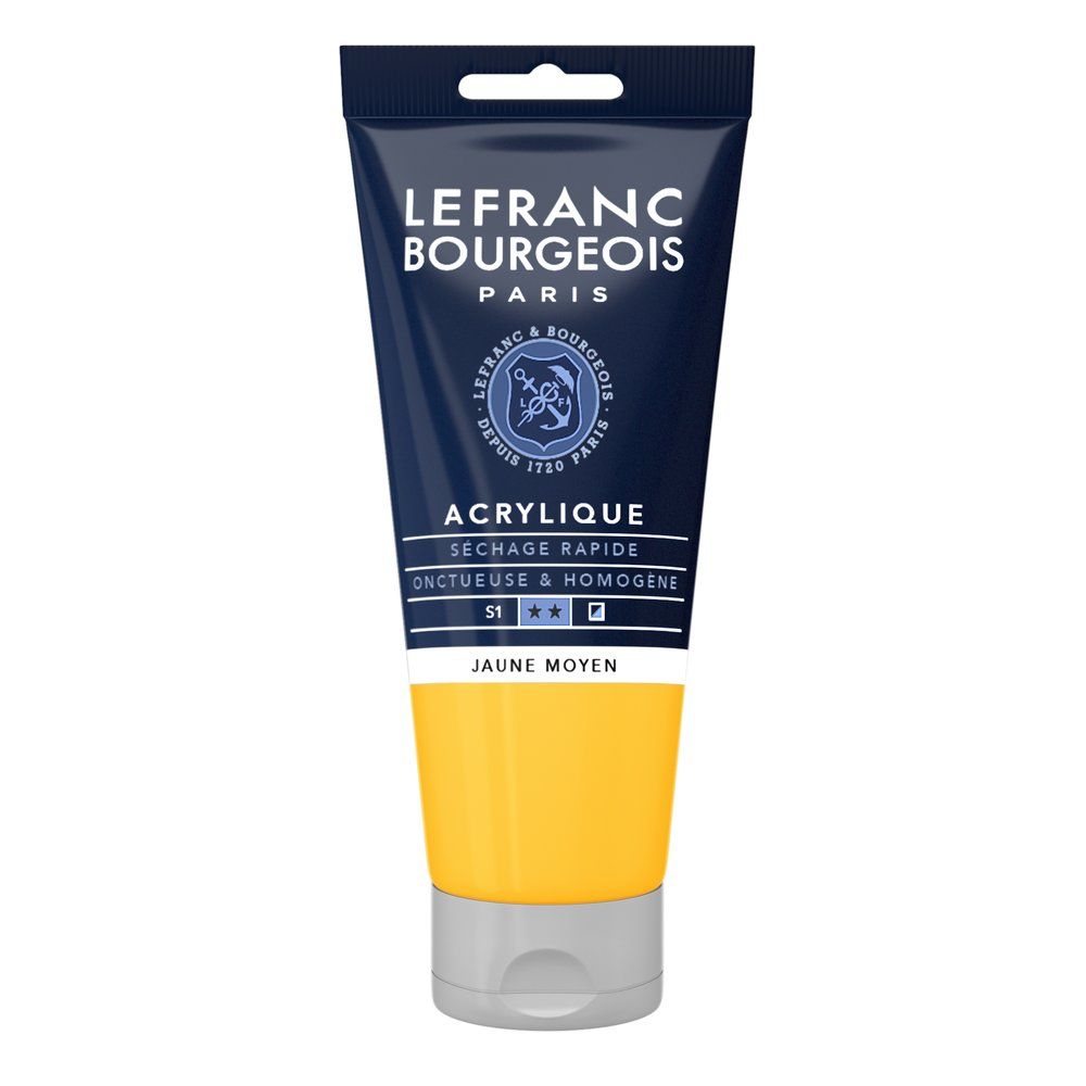 Acrylique Fine Jaune moyen 80 ml - LEFRANC BOURGEOIS