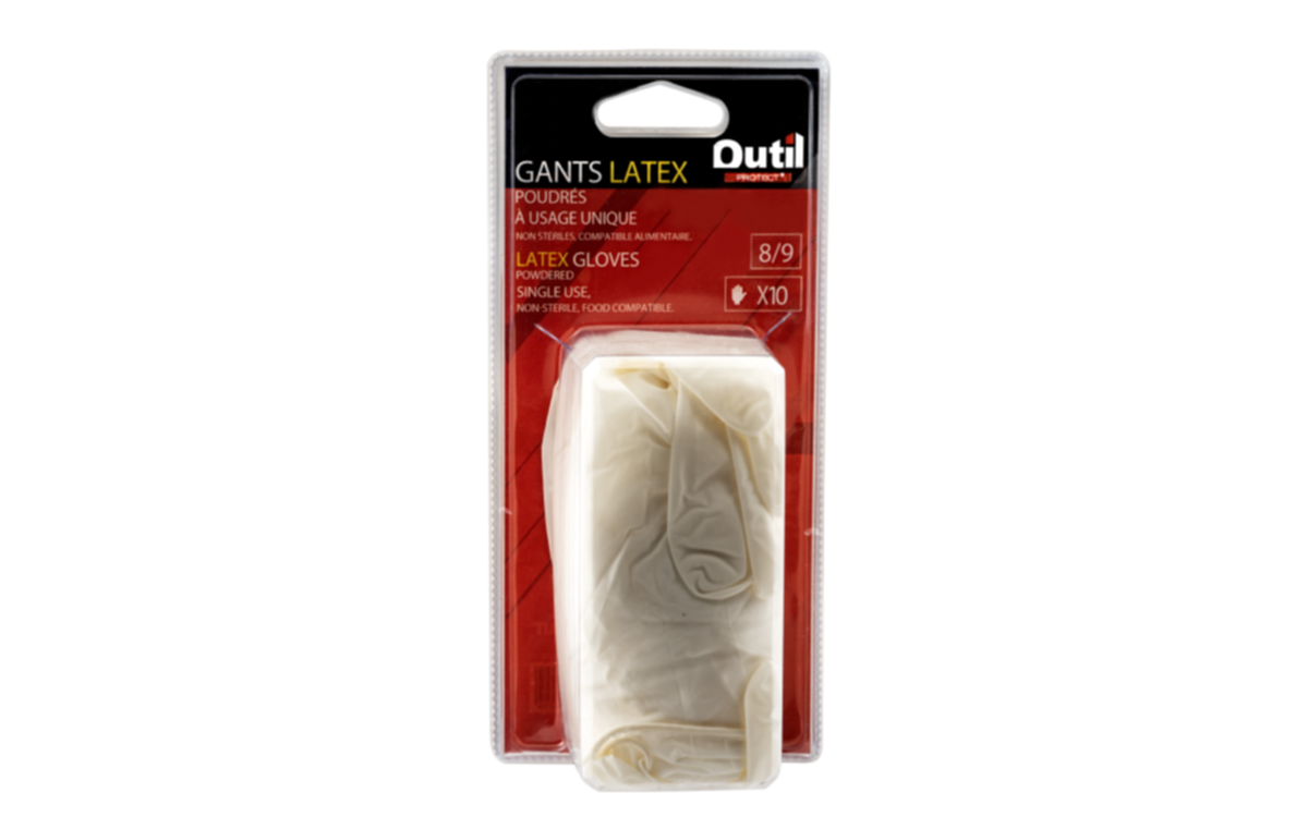 Boite de 10 gants latex taille 8-9  - L'OUTIL PARFAIT