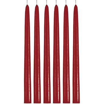 Coffret 12 bougies flambeaux 8heures rouge Noël 100587 - LA FRANCAISE