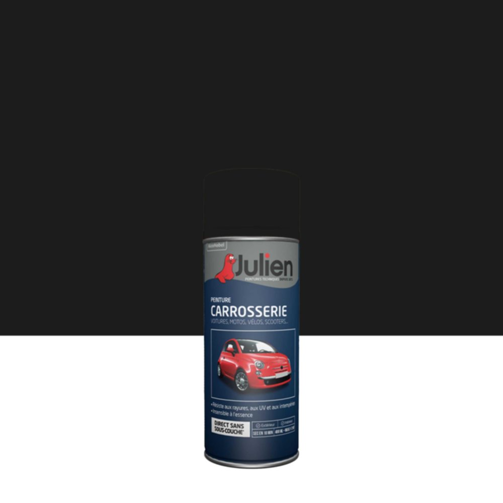 Peinture aérosol Carrosserie Noir Obsidienne Brillant 400ml - JULIEN