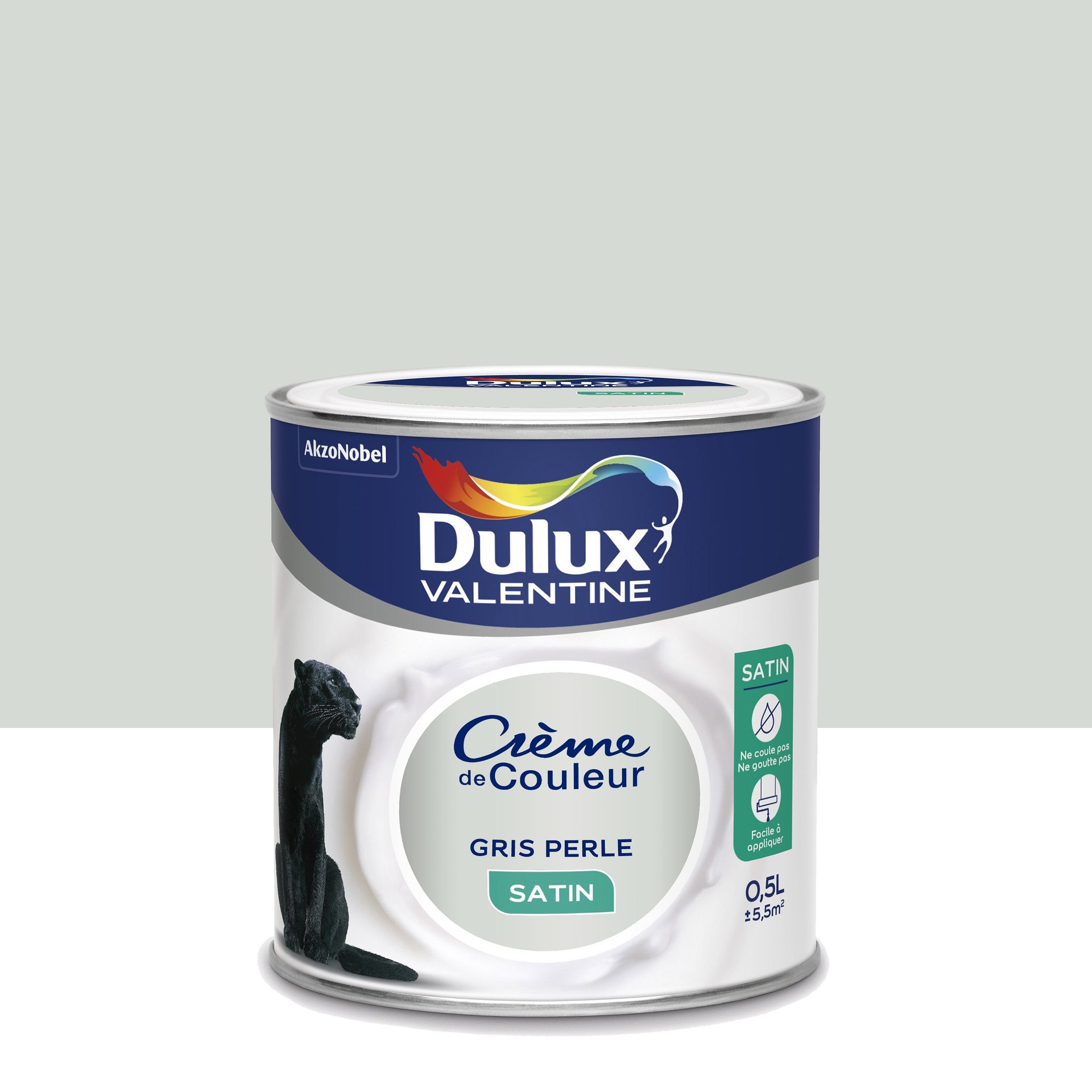 Peinture intérieure Crème de couleur satin Gris Perle 0,5L - DULUX VALENTINE