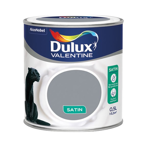 Peinture intérieure Crème de couleur satin Gris Building 0,5L - DULUX VALENTINE