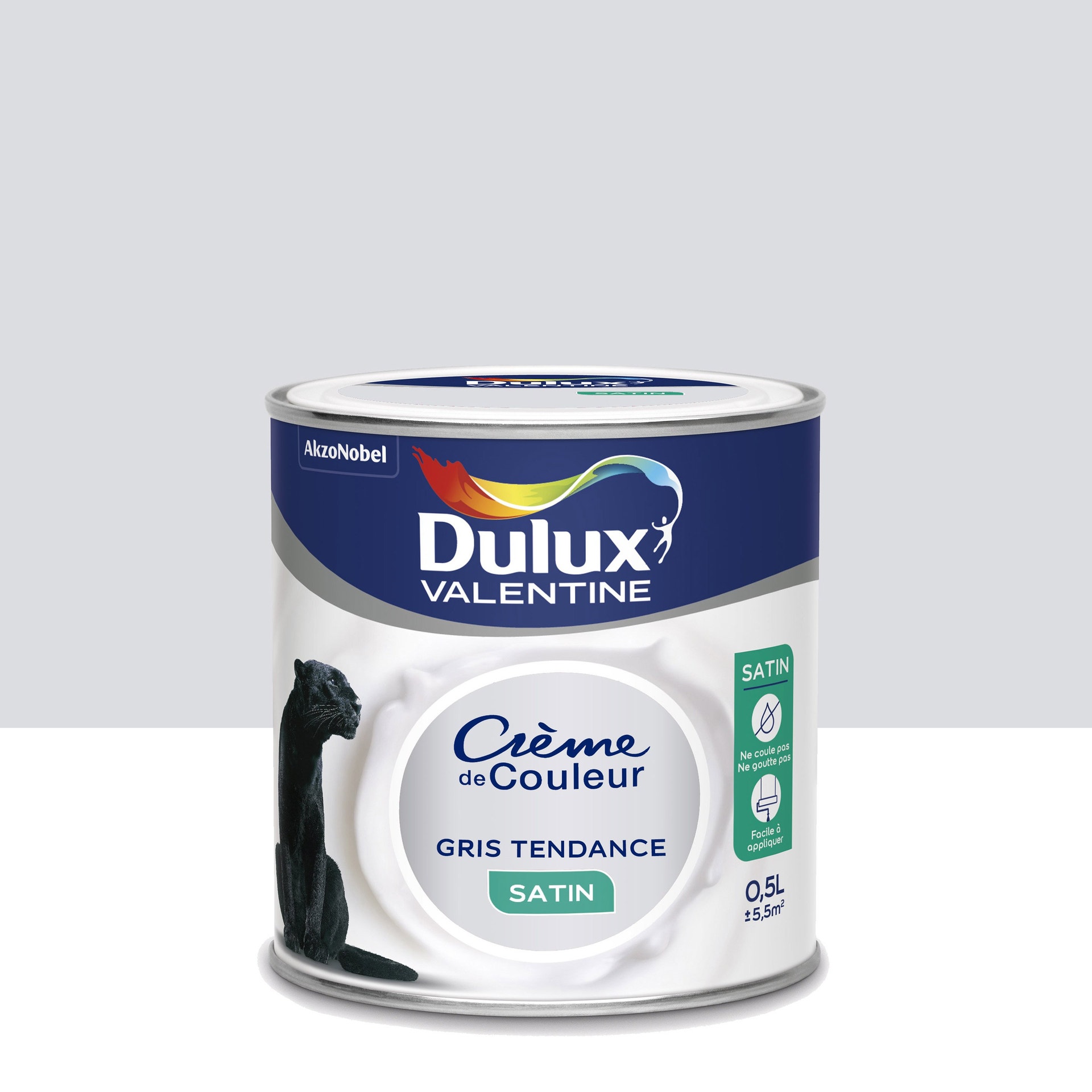 Peinture intérieure Crème de couleur satin Gris Tendance 0,5L - DULUX VALENTINE