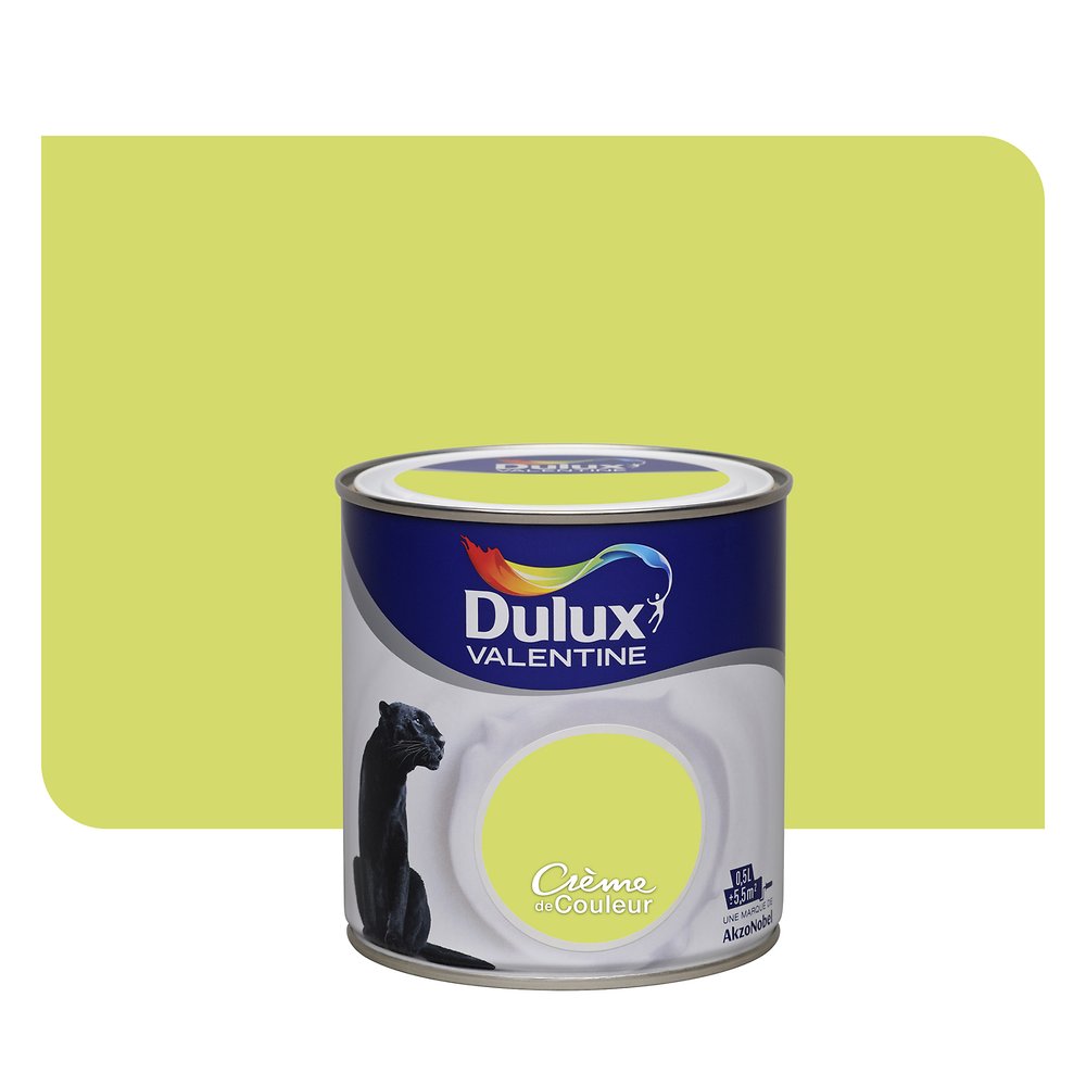 Peinture Crème de Couleur satin Vert Pomme 0,5L - DULUX VALENTINE