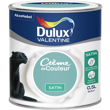 Peinture intérieure Crème de couleur satin Vert Jade 0,5L - DULUX VALENTINE