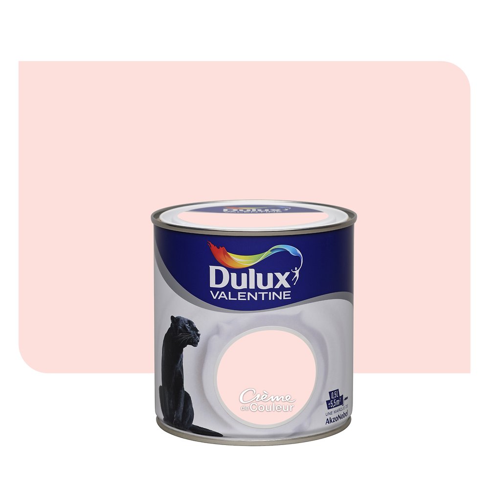 Peinture intérieure Crème de couleur satin Bouton de Rose 0,5L - DULUX VALENTINE