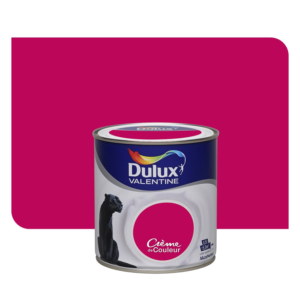 Peinture intérieure Crème de couleur satin Framboise 0,5L - DULUX VALENTINE