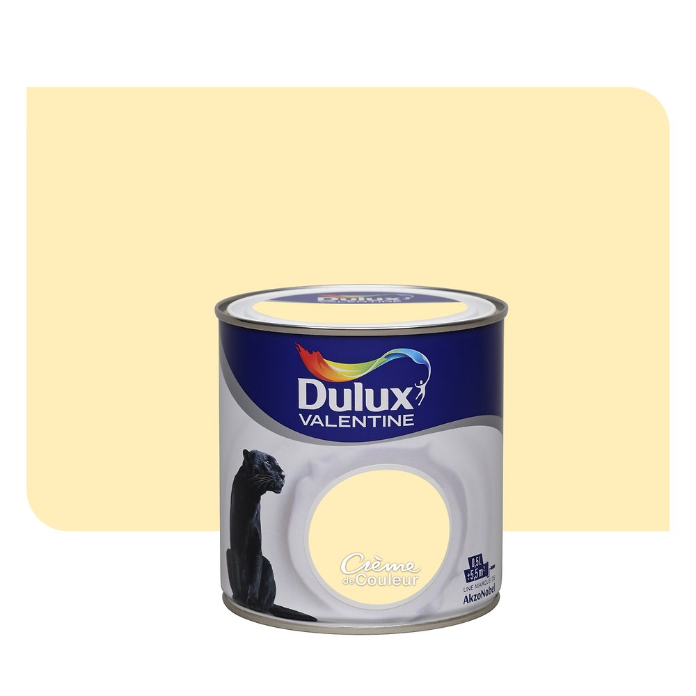 Peinture intérieure Crème de couleur satin Vanille 0,5L - DULUX VALENTINE