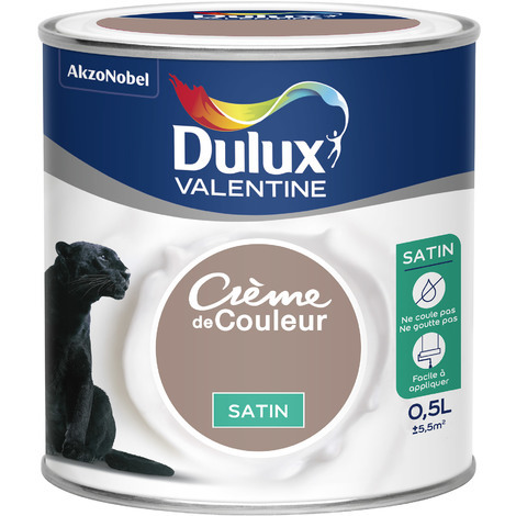 Peinture intérieure Crème de couleur satin Taupe 0,5L - DULUX VALENTINE