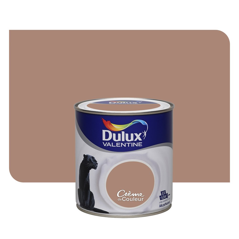 Peinture intérieure Crème de couleur satin Macaron Café 0,5L - DULUX VALENTINE