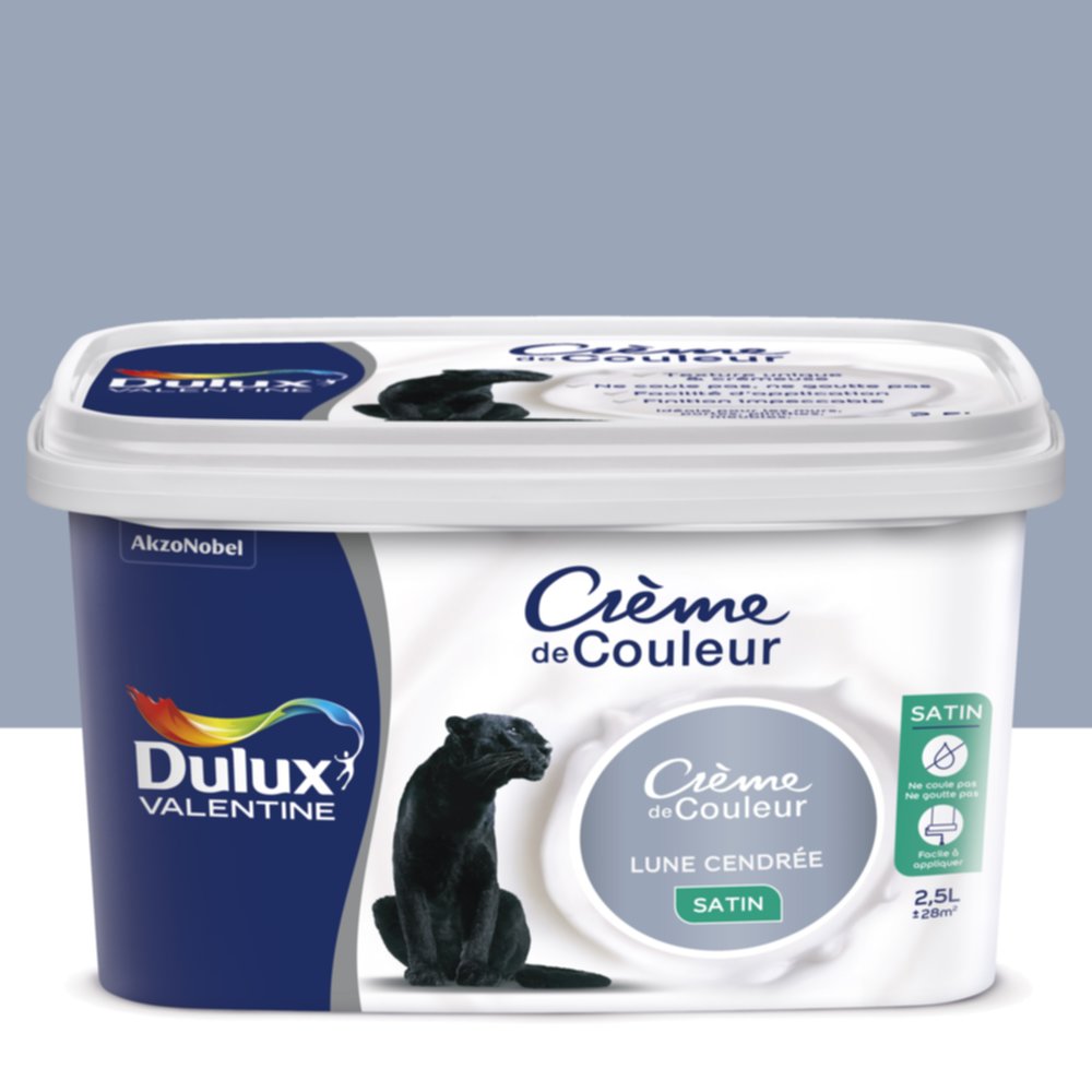 Peinture intérieure Crème de couleur satin Lune Cendrée 2,5L - DULUX VALENTINE