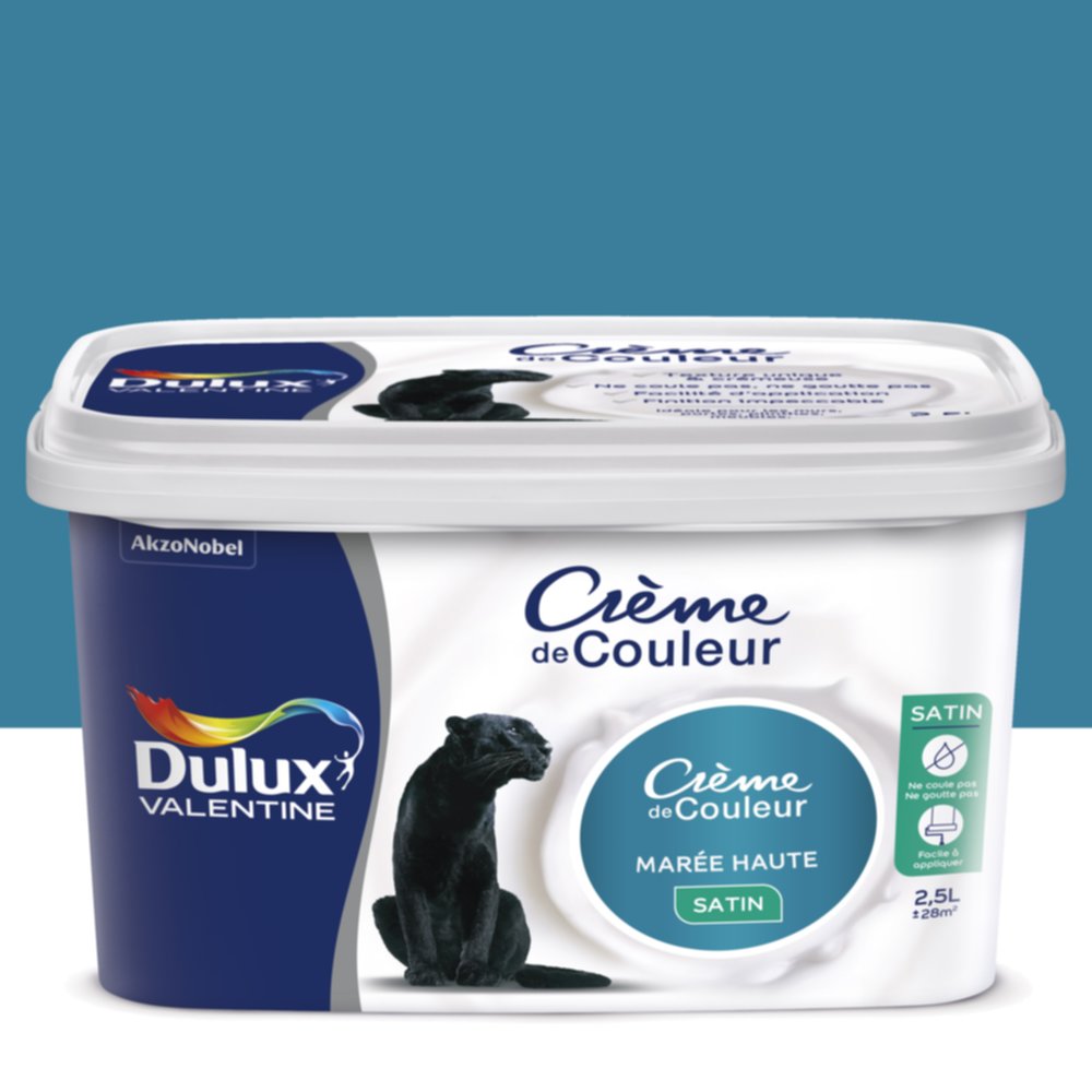 Peinture intérieure Crème de couleur satin Marée Haute 2,5L - DULUX VALENTINE