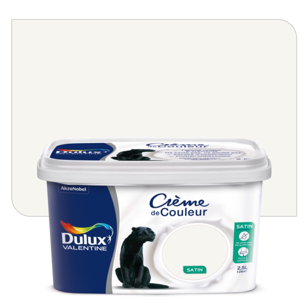 Peinture Crème de couleur Base White 2,5L - DULUX VALENTINE