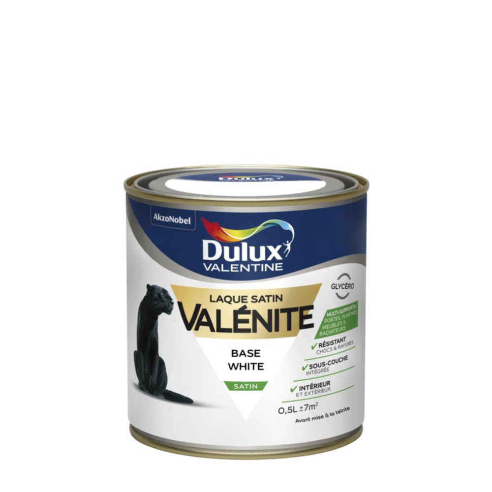 Peinture Laque Valénite Satin Base White 0,5L - DULUX VALENTINE