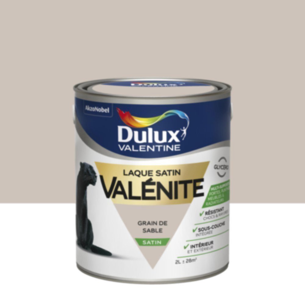 Peinture Laque Boiseries et Ferronnerie Valénite Grain de Sable Satin 2L - DULUX VALENTINE