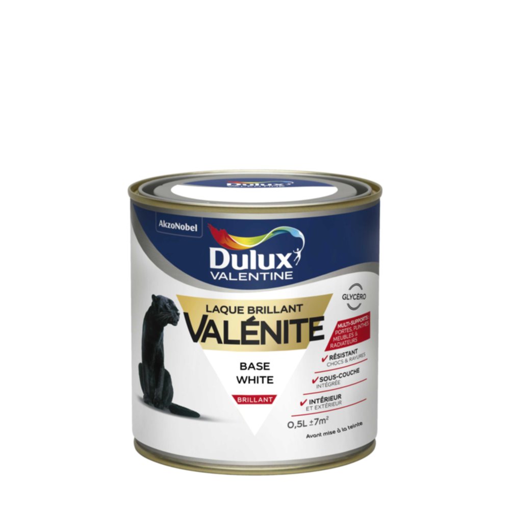 Peinture Laque Valénite Brillant Base White 0,5L - DULUX VALENTINE