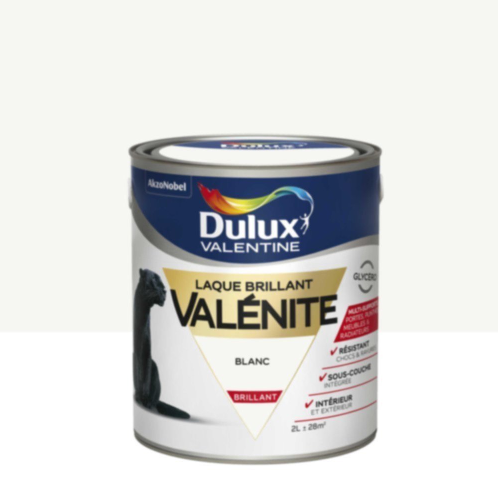 Peinture Laque Boiseries et Ferronnerie Valénite Blanc Brillant 2L - DULUX VALENTINE