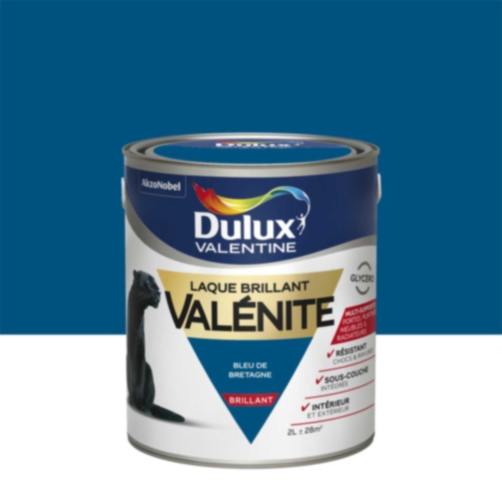 Peinture Laque Boiseries et Ferronnerie Valénite Bleu de Bretagne Brillant 2L - DULUX VALENTINE