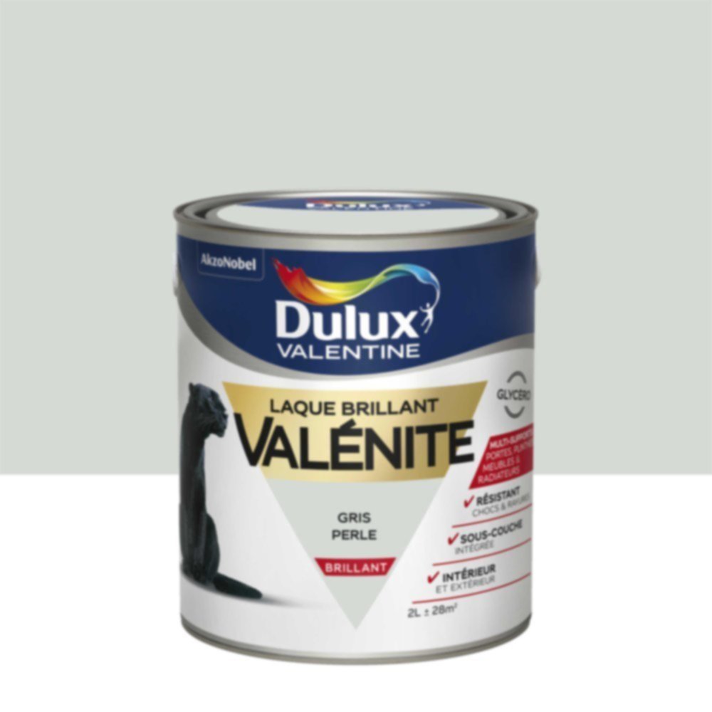 Peinture Laque Boiseries et Ferronnerie Valénite Gris Perle Brillant 2L - DULUX VALENTINE