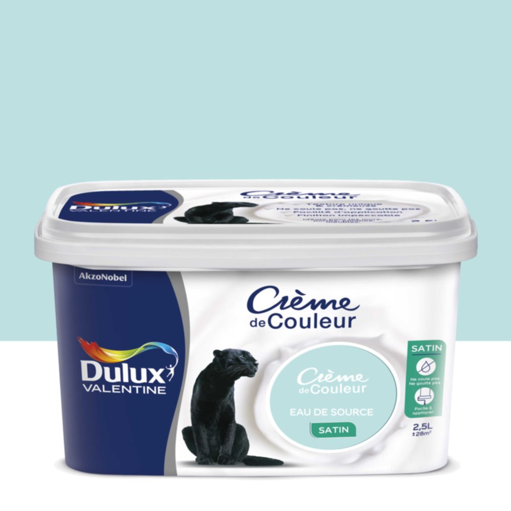 Peinture intérieure Crème de couleur satin Eau de Source 2,5L - DULUX VALENTINE