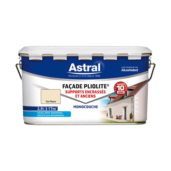 Peinture pour façade Pliolite 2,5L ton pierre ASTRAL