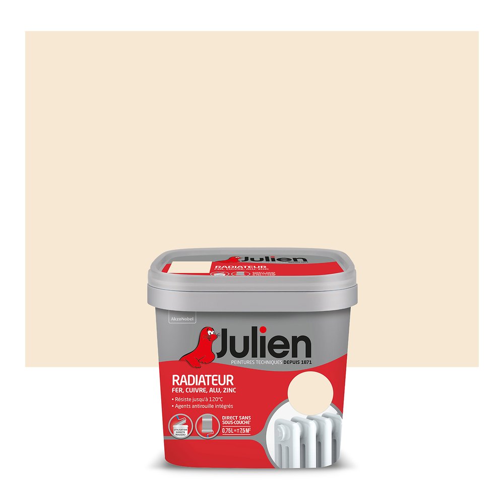 Peinture spéciale radiateur satin Blanc Cassé 0,75L - JULIEN