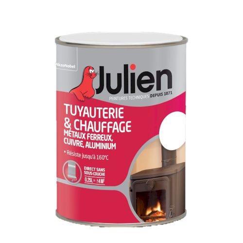 Peinture spéciale tuyauterie et chauffage Brillant Blanc 0,25L - JULIEN